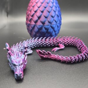Draak en ei blauw paars