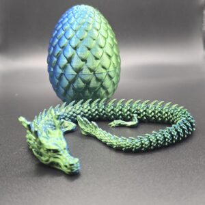 Draak en ei groen blauw