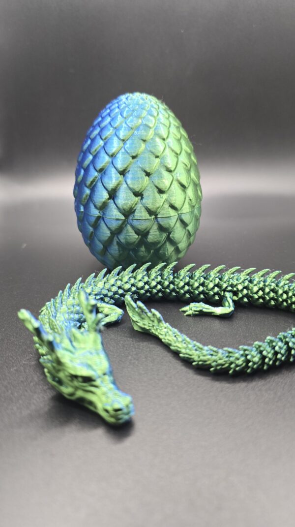 Draak en ei groen blauw - Afbeelding 3