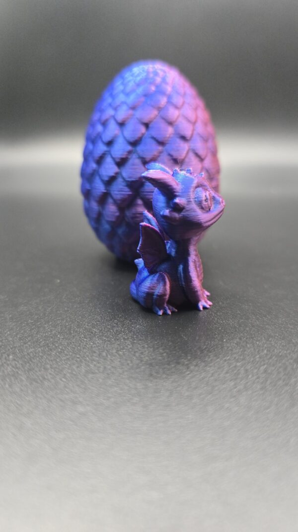 Draakje met ei paars blauw - Afbeelding 2