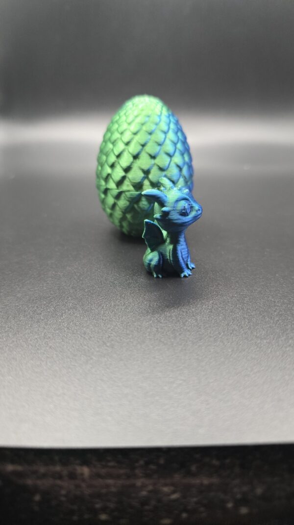 Draakje met ei groen blauw - Afbeelding 2