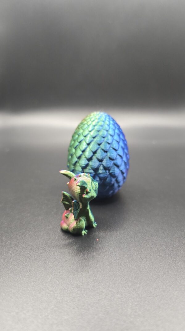 Draakje met ei groen, blauw paars - Afbeelding 2