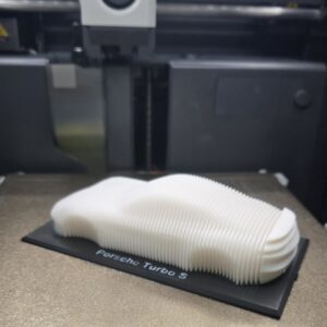 Porsche Turbo S kunst object zwarte base