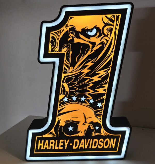Harley Davidson nr 1 verlichtingsbox oranje