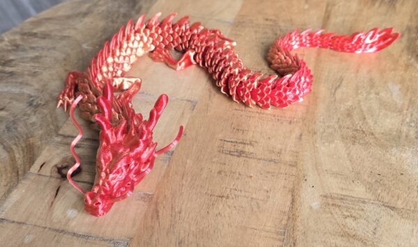 Draak rood/goud 60CM - Afbeelding 2